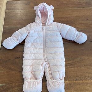Pink Hooded Baby Snowsuit